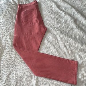 Red denim slim fit jeans. Size 33X30.  Only worn once.